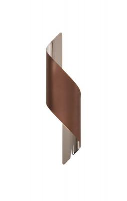 Large Wall Lamp 8W LED Satin Brown/Polished Chrome/Frosted